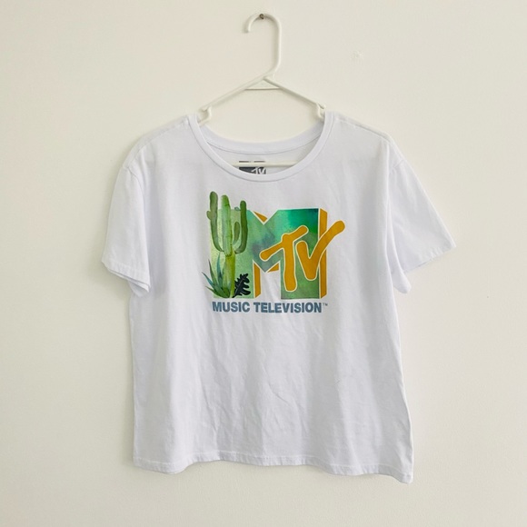 MTV Tops - MTV 2020 Cactus Logo Crop Tee XL